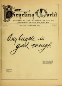 The Bicycling World, Vol 14, No 14 cover