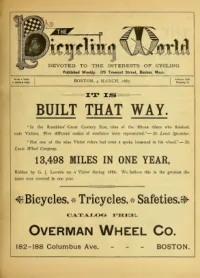 The Bicycling World, Vol 14, No 18 cover