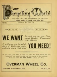 The Bicycling World, Vol 14, No 20 cover