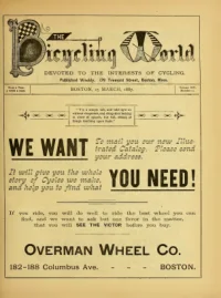 The Bicycling World, Vol 14, No 21 cover