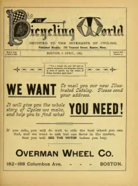 The Bicycling World, Vol 14, No 23 cover
