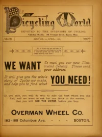 The Bicycling World, Vol 14, No 25 cover