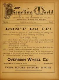 The Bicycling World, Vol 14, No 26 cover