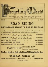 The Bicycling World, Vol 14, No 3 cover