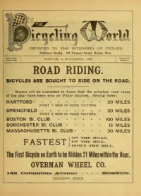 The Bicycling World, Vol 14, No 4 cover