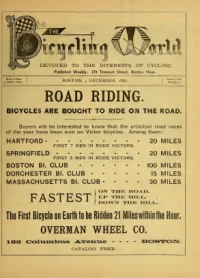 The Bicycling World, Vol 14, No 5 cover