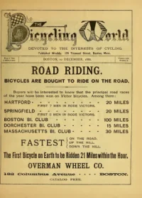 The Bicycling World, Vol 14, No 6 cover
