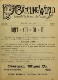 The Bicycling World, Vol 15, No 1 cover