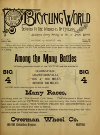 The Bicycling World, Vol 15, No 16 cover