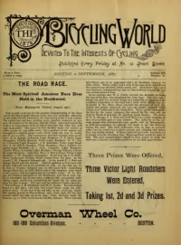The Bicycling World, Vol 15, No 18 cover