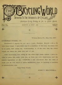 The Bicycling World, Vol 15, No 3 cover