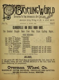 The Bicycling World, Vol 15, No 8 cover