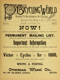 The Bicycling World, Vol 16, No 12 cover