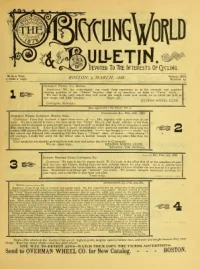 The Bicycling World, Vol 16, No 19 cover