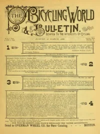 The Bicycling World, Vol 16, No 20 cover