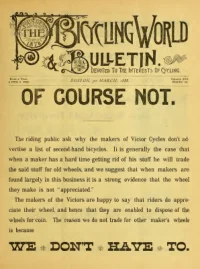 The Bicycling World, Vol 16, No 22 cover