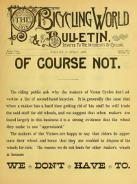 The Bicycling World, Vol 16, No 23 cover