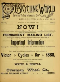 The Bicycling World, Vol 16, No 7 cover