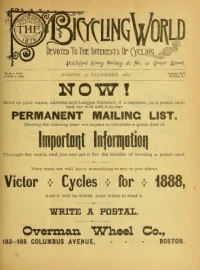 The Bicycling World, Vol 16, No 8 cover