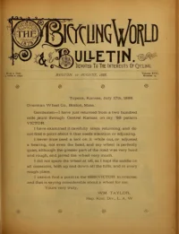 The Bicycling World, Vol 17, No 15 cover