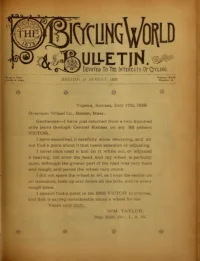 The Bicycling World, Vol 17, No 16 cover