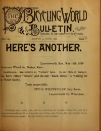 The Bicycling World, Vol 17, No 7 cover