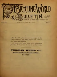 The Bicycling World, Vol 18, No 13 cover
