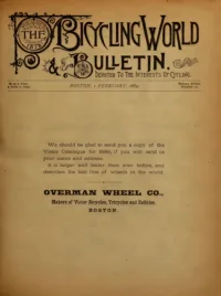 The Bicycling World, Vol 18, No 14 cover
