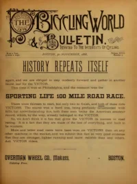 The Bicycling World, Vol 18, No 5 cover