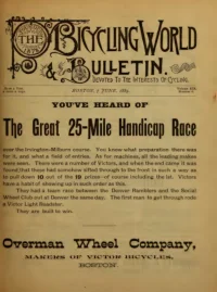 The Bicycling World, Vol 19, No 6 cover