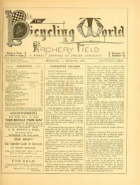 The Bicycling World, Vol 2, No 18 cover