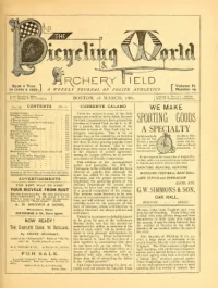 The Bicycling World, Vol 2, No 19 cover