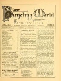 The Bicycling World, Vol 2, No 4 cover