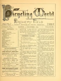 The Bicycling World, Vol 2, No 6 cover