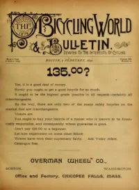 The Bicycling World, Vol 20, No 15 cover