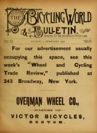 The Bicycling World, Vol 20, No 16 cover