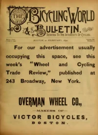 The Bicycling World, Vol 20, No 17 cover