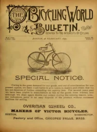 The Bicycling World, Vol 20, No 18 cover