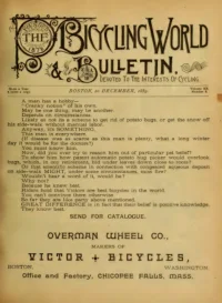 The Bicycling World, Vol 20, No 8 cover