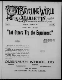 The Bicycling World, Vol 22, No 19 cover