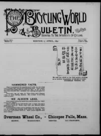 The Bicycling World, Vol 22, No 25 cover