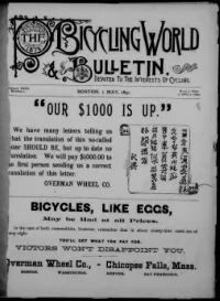 The Bicycling World, Vol 23, No 1 cover