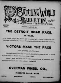 The Bicycling World, Vol 23, No 13 cover