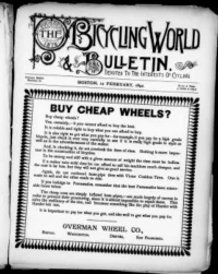 The Bicycling World, Vol 24, No 16 cover