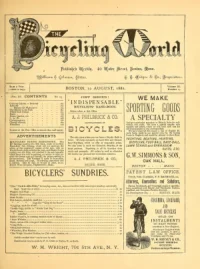 The Bicycling World, Vol 3, No 14 cover