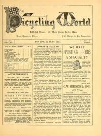 The Bicycling World, Vol 3, No 3 cover
