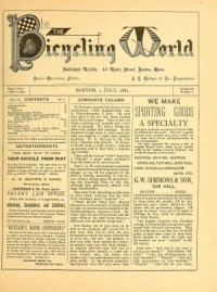 The Bicycling World, Vol 3, No 8 cover
