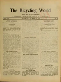 The Bicycling World, Vol 42, No 15 cover
