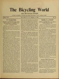 The Bicycling World, Vol 42, No 18 cover