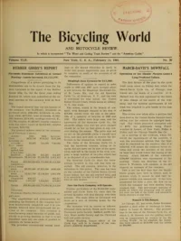 The Bicycling World, Vol 42, No 20 cover